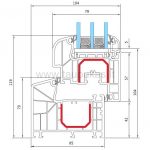 Aluplast IDEAL4000 85mm pjūvis